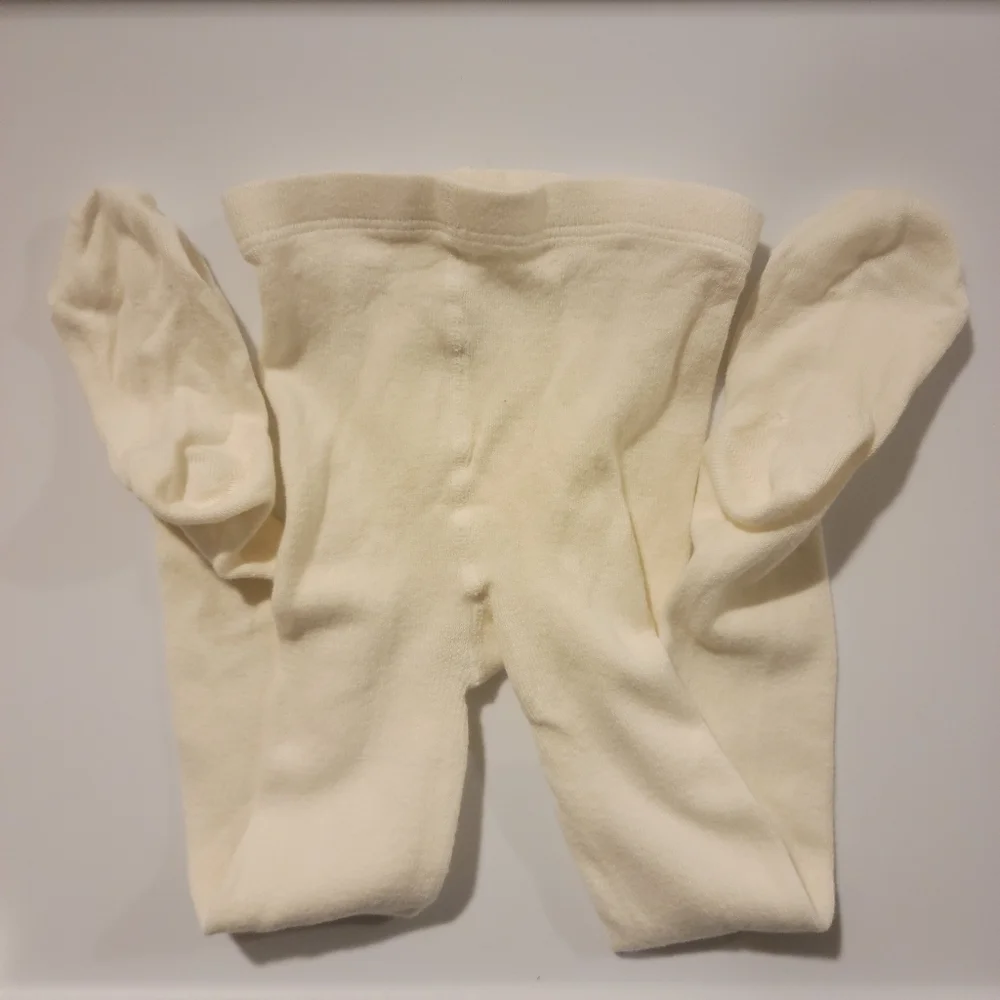 Condor Plain Stitch Cotton Tights In Cream, Size 2